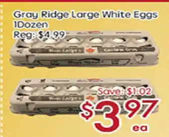 Sunny Food Mart Gray Ridge Large White Eggs 1 Dozen offer