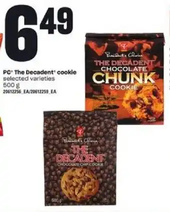 Atlantic Superstore PC The Decadent Cookie Selected Varieties 500g offer