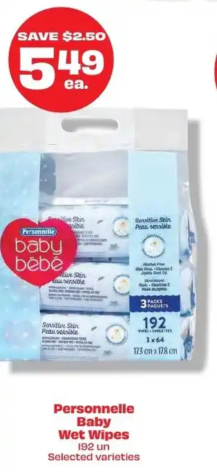 Metro Personnelle Baby Wet Wipes 192 un Selected varieties offer