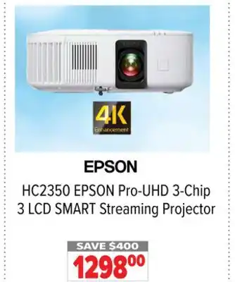 2001 Audio Video EPSON Pro-UHD 3-Chip 3 LCD SMART Streaming Projector offer