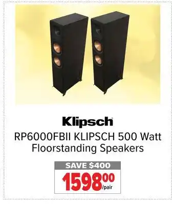 2001 Audio Video KLIPSCH 500 Watt Floorstanding Speakers offer