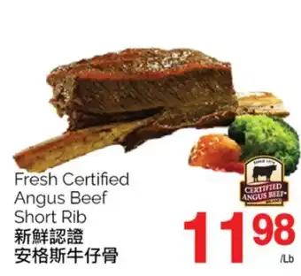 T&T Supermarket FRESH CERTIFIED ANGUS BEEF SHORT RIB offer