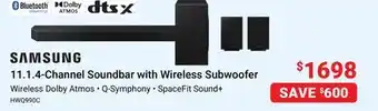 Visions Electronics Samsung 11.1.4-Channel Soundbar with Wireless Subwoofer offer