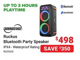 Visions Electronics Soundstage Ruckus Bluetooth Party Speaker offer