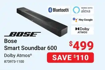 Visions Electronics Bose Smart Soundbar 600 offer