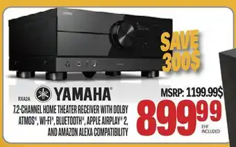 Centre Hi-Fi Yamaha 7.2-CHANNEL HOME THEATER RECEIVER WITH DOLBY ATMOS , WI-FI , BLUETOOTH , APPLE AIRPLAY 2, AND AMAZON ALEXA COMPATIBILI offer