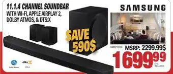 Centre Hi-Fi SAMSUNG 11.1.4 CHANNEL SOUNDBAR offer