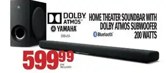 Centre Hi-Fi YAMAHA HOME THEATER SOUNDBAR WITH DOLBY ATMOS SUBWOOFER 200 WATTS offer