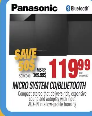 Centre Hi-Fi PANASONIC MICRO SYSTEM CD/BLUETOOTH offer