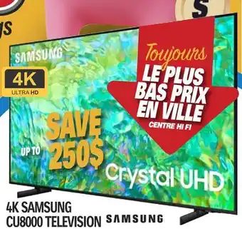 Centre Hi-Fi 65 4K SAMSUNG CU8000 TELEVISION offer
