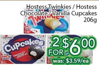 Ample Food Market Hostess Twinkies/Hostess Chocolate/Vanilla Cupcakes offer