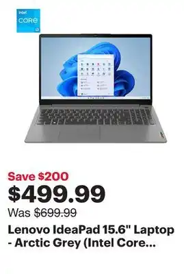 Best Buy Lenovo IdeaPad 15.6 Laptop - Arctic Grey (Intel Core i3-1215U/512GB/8GB RAM/Windows 11 Home) offer