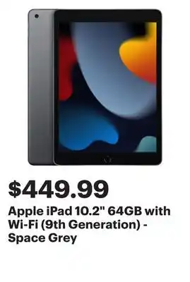 Best Buy Apple iPad 10.2 64GB with Wi-Fi (9th Generation) - Space Grey offer