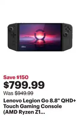 Best Buy Lenovo Legion Go 8.8 QHD+ Touch Gaming Console (AMD Ryzen Z1 Extreme/16GB RAM/512GB SSD/Windows 11/Xbox Game Pass) - Exclusiv offer
