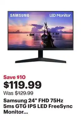 Best Buy Samsung 24 FHD 75Hz 5ms GTG IPS LED FreeSync Monitor (LF24T350FHNXZA) - Dark Blue Grey offer