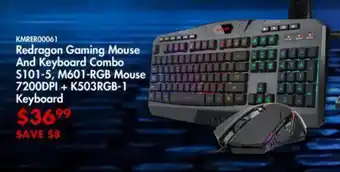 Redragon Gaming Mouse And Keyboard Combo S101-5, M601-RGB Mouse 7200DPI + K503RGB-1 Keyboard