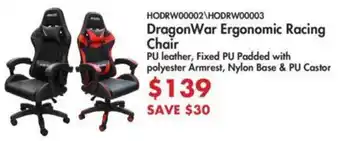 Dragon War Ergonomic Racing Chair