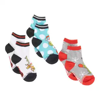 Giant Tiger The Grinch Boy's Ankle Socks, 3-Pack offer