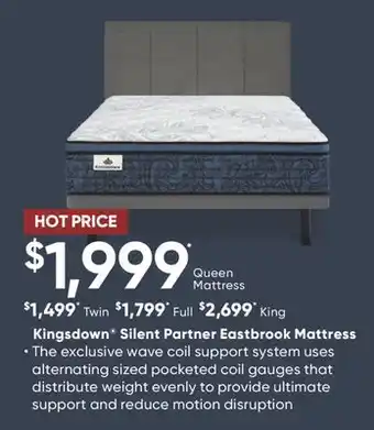 Sleep Country Kingsdown Silent Partner Eastbrook Mattress offer