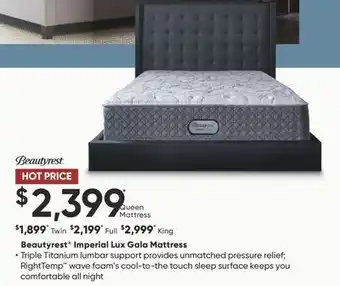 Sleep Country Beautyrest Imperial Lux Gala Mattress offer