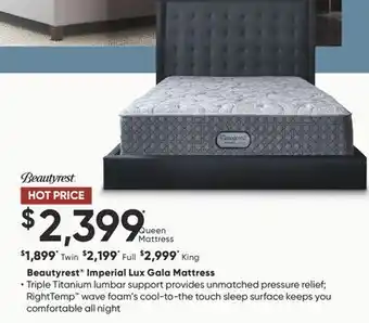 Dormez Vous Beautyrest Imperial Lux Gala Mattress offer
