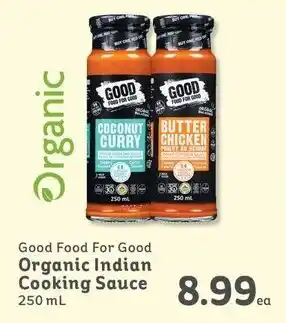 IGA Good Food For Good Organic Indian Cooking Sauce 250ml offer
