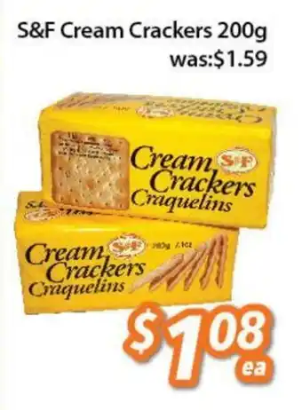Ample Food Market S&F Cream Crackers 200g offer