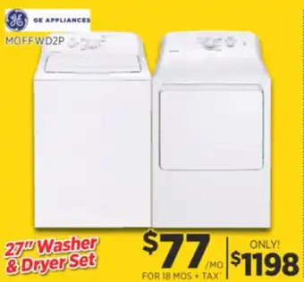 Surplus Furniture Moffat White 27 Washer & Dryer Set offer