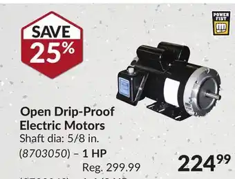Princess Auto 1 HP Open Drip-Proof Electric Motors Shaft offer