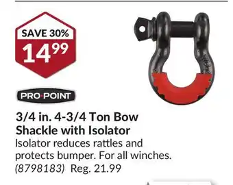 Princess Auto 3/4 in. 4-3/4 Ton Bow Shackle with Isolator offer