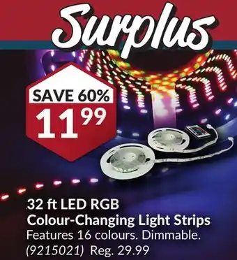 Princess Auto 32 ft LED RGB Colour-Changing Light Strips offer