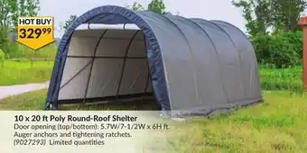 Princess Auto 10 x 20 ft Poly Round-Roof Shelter offer