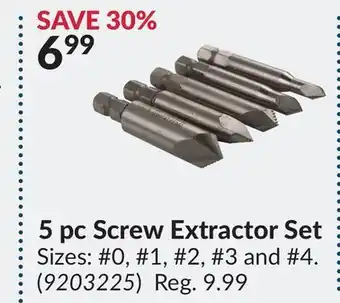 Princess Auto 5 pc Screw Extractor Set offer