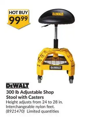 Princess Auto 300 lb Adjustable Shop Stool with Casters offer