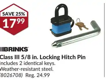 Princess Auto Class III 5/8 in. Locking Hitch Pin offer