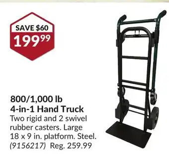 Princess Auto 800/1,000 lb 4-in-1 Hand Truck offer