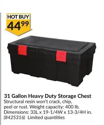 Princess Auto 31 Gallon Heavy Duty Storage Chest offer