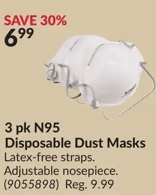 Princess Auto 3 pk N95 Disposable Dust Masks offer
