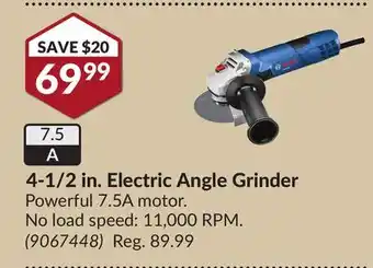 Princess Auto 4-1/2 in. Electric Angle Grinder offer