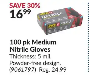 Princess Auto 100 pk Medium Nitrile Gloves offer