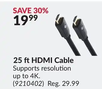 Princess Auto 25 ft HDMI Cable offer