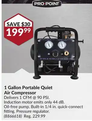 Princess Auto 1 Gallon Portable Quiet Air Compressor offer