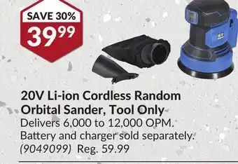Princess Auto Power Fist 20V Li-ion Cordless Random Orbital Sander, Tool Only offer