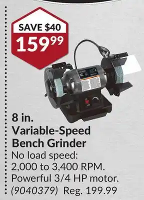 Princess Auto 8 in. Variable-Speed Bench Grinder offer