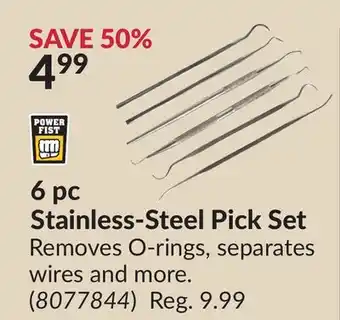 Princess Auto 6 pc Stainless-Steel Pick Set offer