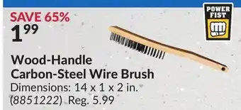 Princess Auto Wood-Handle Carbon-Steel Wire Brush offer