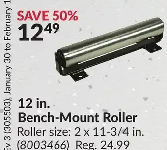Princess Auto 12 in. Bench-Mount Roller Roller offer