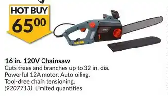 Princess Auto 16 in. 120V Chainsaw offer