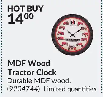 Princess Auto MDF Wood Tractor Clock offer