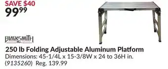 Princess Auto 250 lb Folding Adjustable Aluminum Platform offer